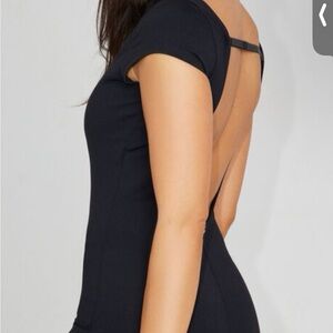 Garage Black Cap Sleeve Bodycon Romper